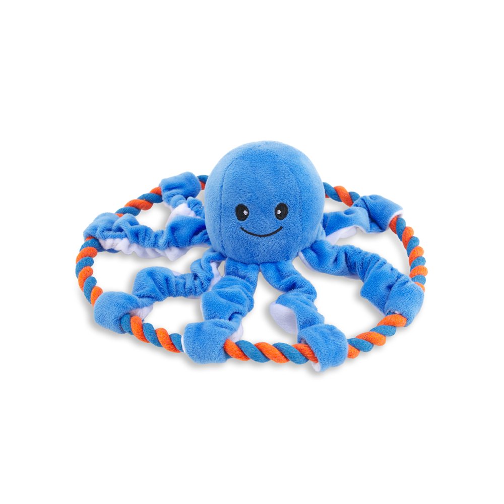 Petface Buddies Octopus Plush Rope Ring Toy